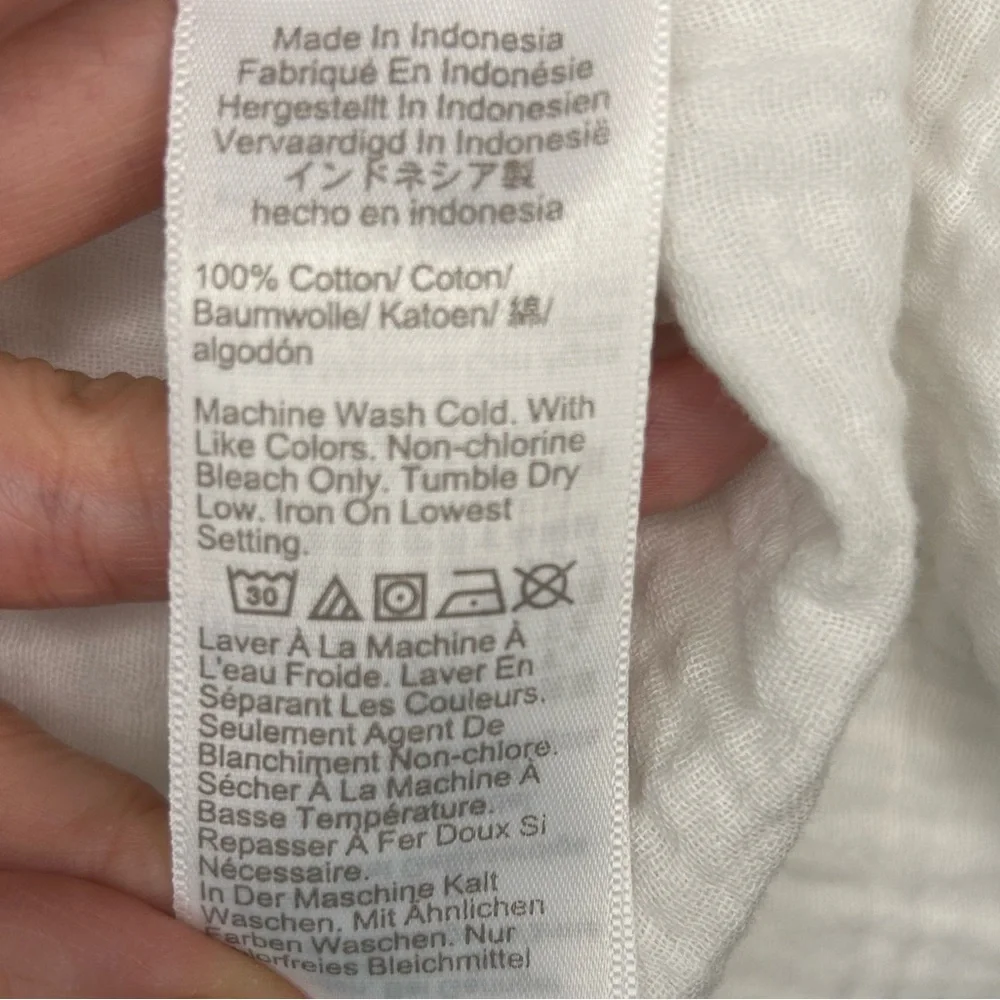 NWOT J Crew Factory 100% Cotton Pure White Gauze Mini Dress, Size 4